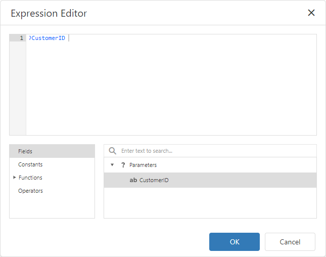 Query Parameter - Expression Editor