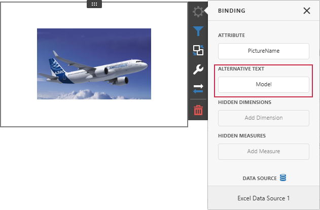 Web Dashboard - Set alt text for Bound Image