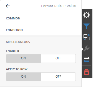 Web Dashboard - Grid Conditional Formatting - Miscellaneous Section