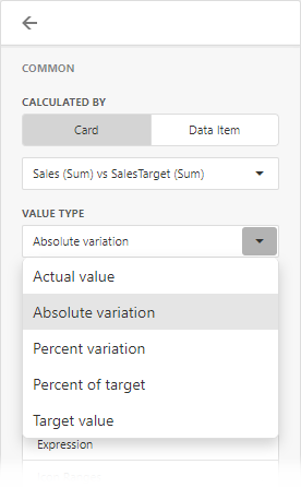 Web Dashboard - Card Conditional Formatting - Card Option