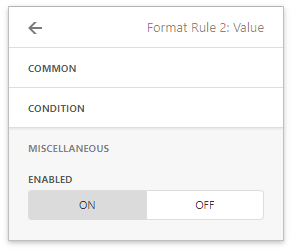 Web Dashboard - Disable a Format Rule
