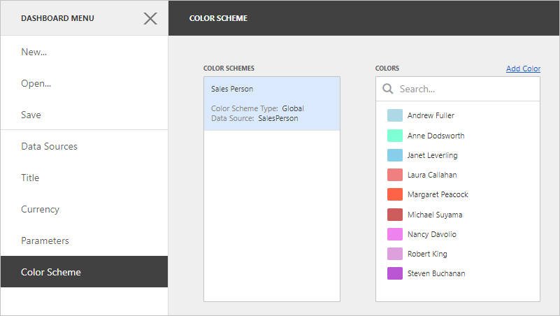 Coloring for Web Dashboard - Custom Palette