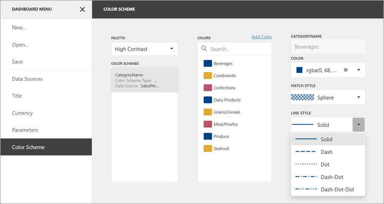 Web Dashboard - Coloring