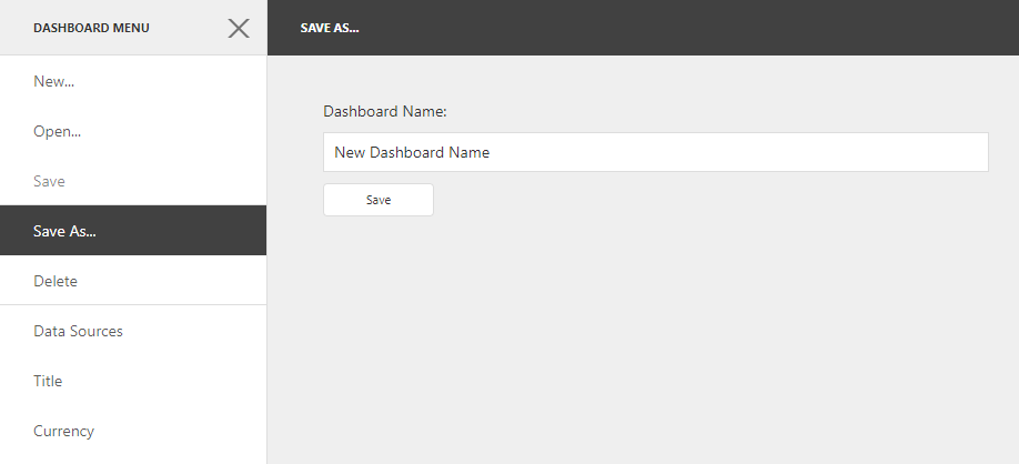 Web Dashboard - Save As Extension