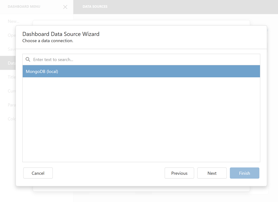 MongoDB Connection - Web Dashboard, DevExpress