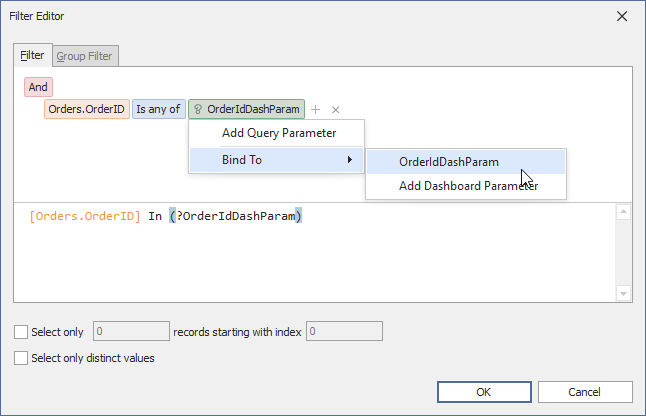 Filter Editor - Filter Criteria with a Multi-value parameter