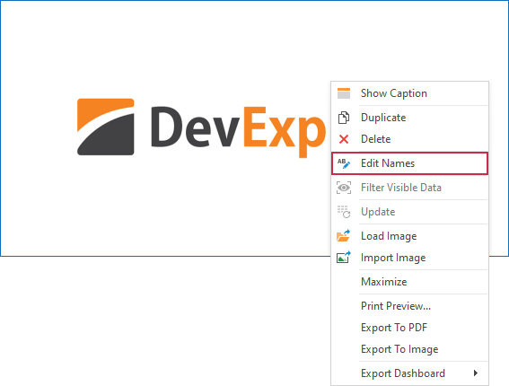 WinForms Dashboard - Edit names from context menu