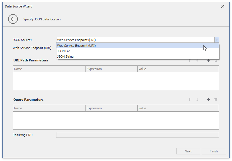 Configure a new data connection