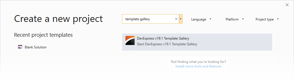 Open Template Gallery