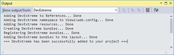 Project Converter Output Window