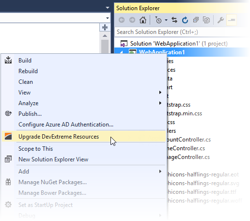 Project Upgrader Context Menu Item