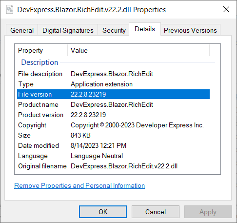 File Explorer - the Details Tab