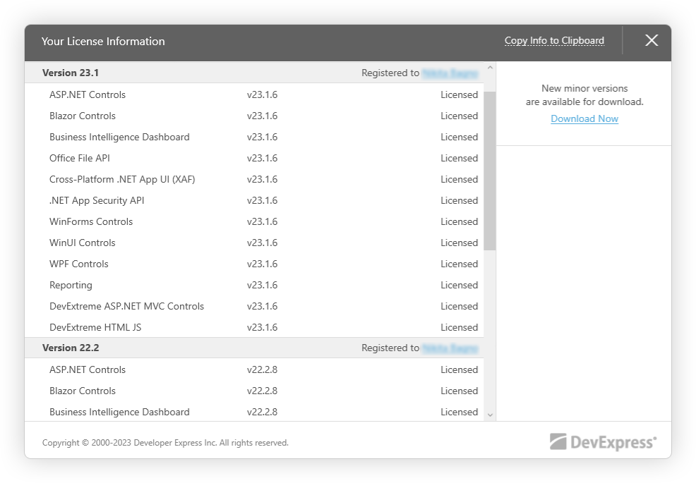 DevExpress About Dialog