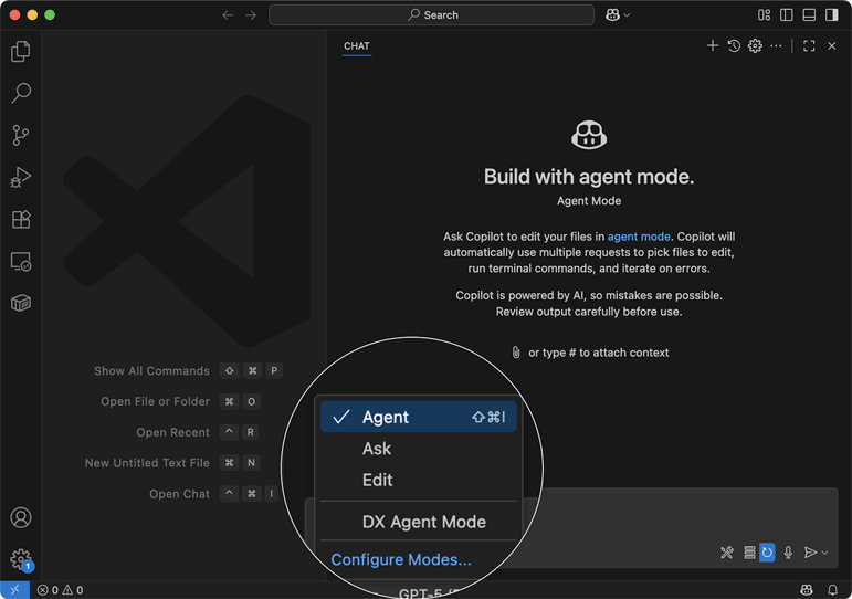VSCode — Enable the Agent Mode