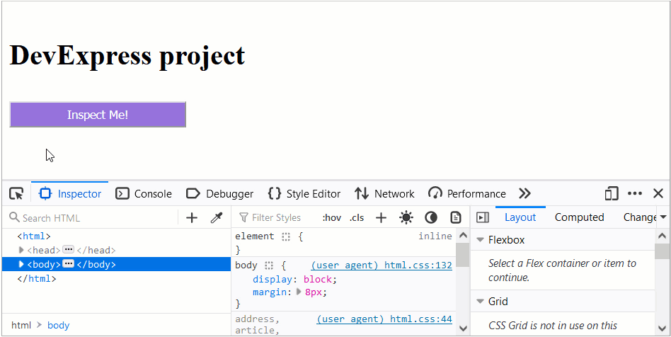 Inspect CSS rules in Firefox