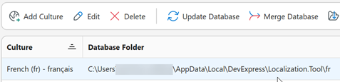 Localization Tool - XML Database Location, DevExpress