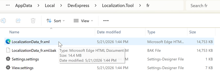 Localization Tool - XML Database Location, DevExpress