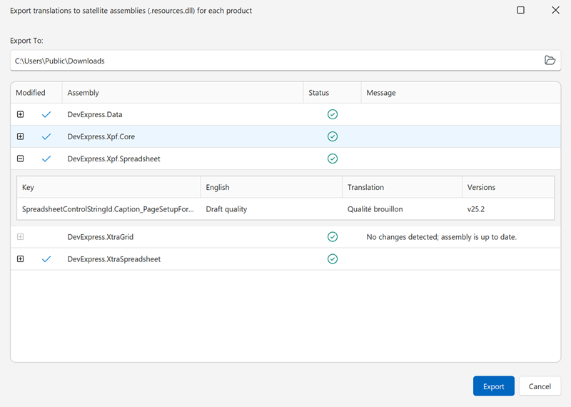 Localization Tool - Export to Satellite Assemblies, DevExpress