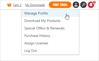 Access Account Settings via the User Menu