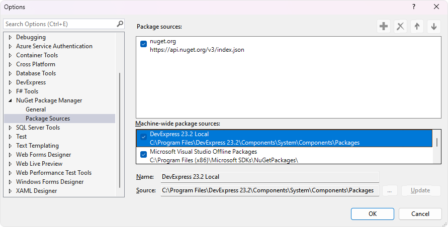 Local NuGet feed | General Information | DevExpress Documentation