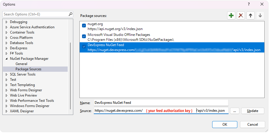 NuGet Feed URL Package Registration