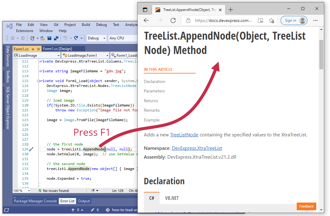 Open DevExpress Documentation from Visual Studio | General Information |  DevExpress Documentation