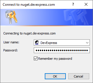 Connect to NuGet Login Form