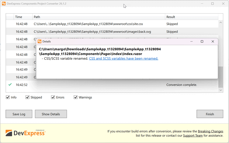 DevExpress Project Converter - Breaking Change Details