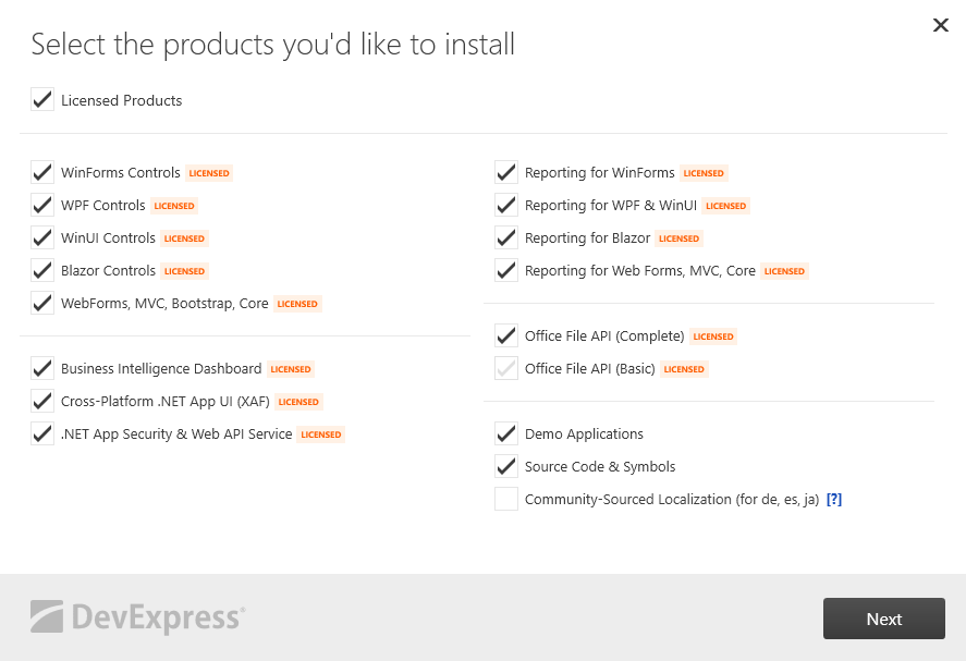 devexpress license