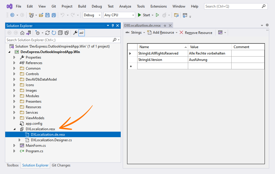 UI Localization Client - Create RESX File