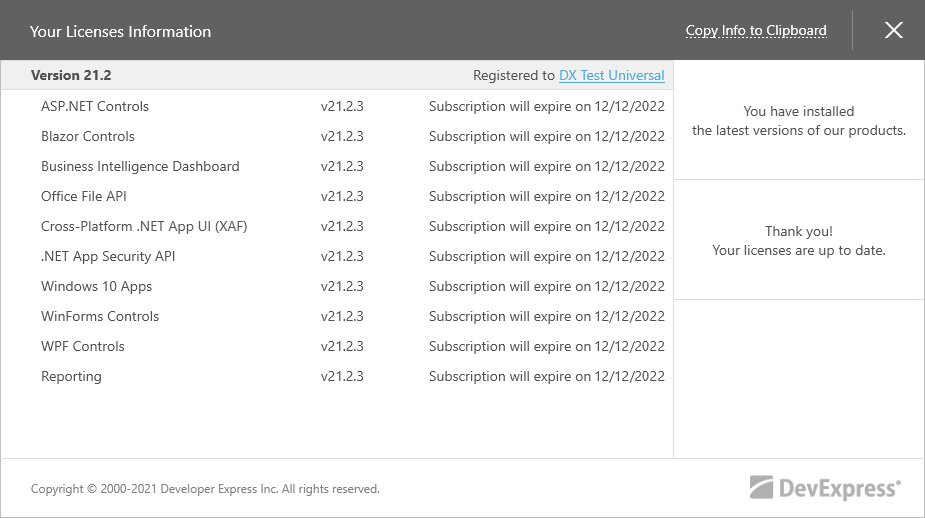 Convert a Trial Version to a Licensed Version | General Information |  DevExpress Documentation