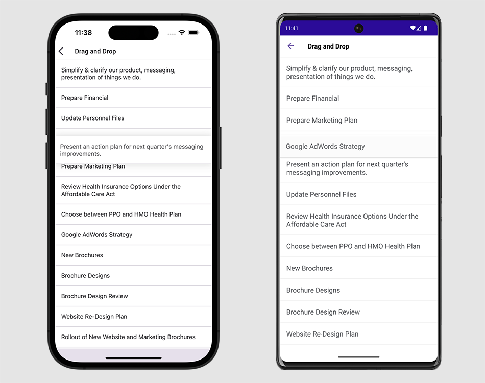 DevExpress Collection View for .NET MAUI - Drag and Drop