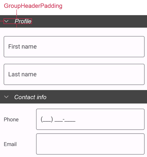 Data Form - Common Group Apearance