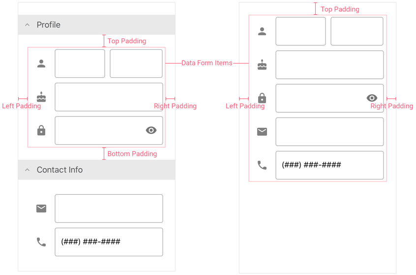 DevExpress MAUI DataForm - ContentPadding