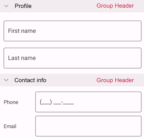 Data Form Groups