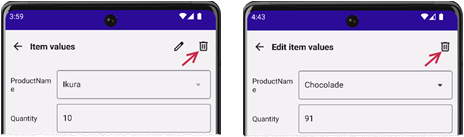 DevExpress DataGridView for MAUI -- Delete buttons in forms