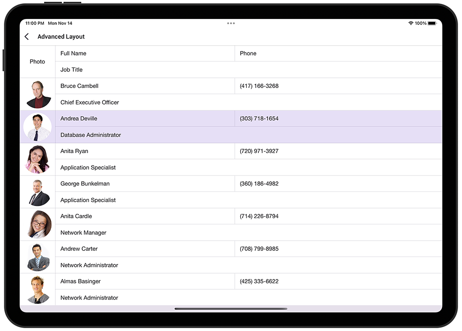 DevExpress Data Grid for .NET MAUI - Layout
