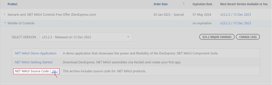 DevExpress components for .NET MAUI - Download source code