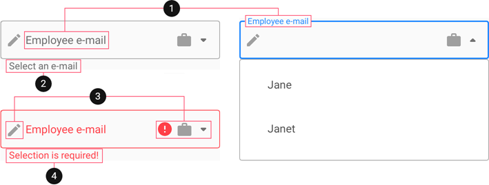 Combo Box Editor Elements