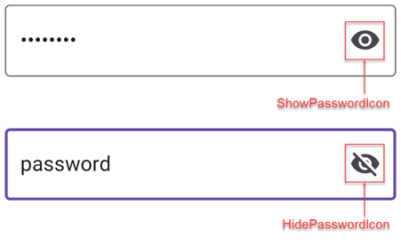 DevExpress MAUI PasswordEdit - Show and Hide Icons