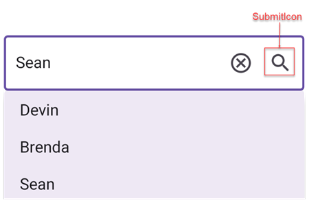 DevExpress MAUI AutoCompleteEdit - Submit Icon