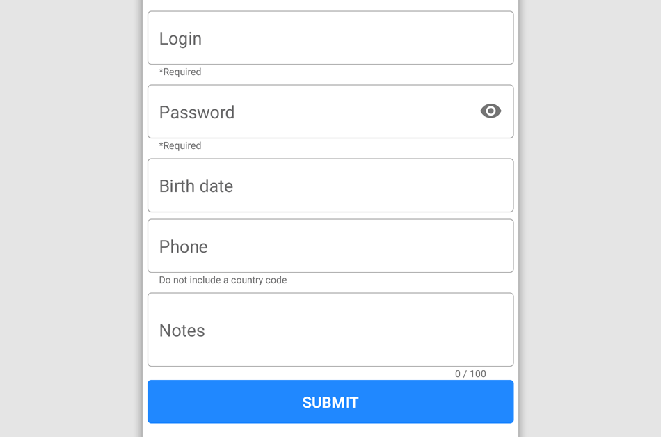 .NET MAUI Editor Controls in a Login Form