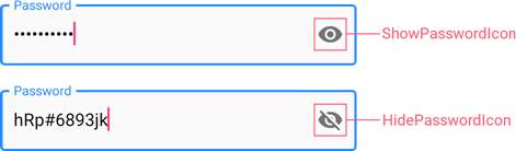 DevExpress MAUI PasswordEdit - Show and Hide Icons