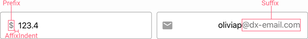 DevExpress MAUI TextEdit - Prefix Suffix