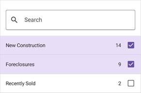 DevExpress Filtering UI for MAUI - Checked filter list