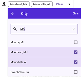 DevExpress Filtering UI for MAUI - Checked list form item