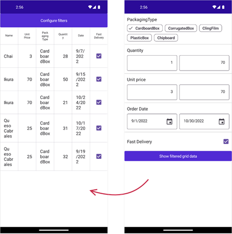 DevExpress Filtering UI -- Filter Grid