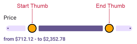 DevExpress Filtering UI for MAUI - Range Slider Style