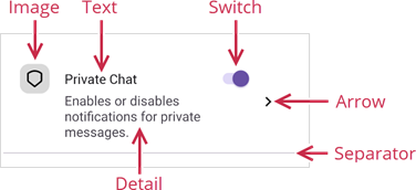 DevExpress Form Items for MAUI - Form switch item anatomy