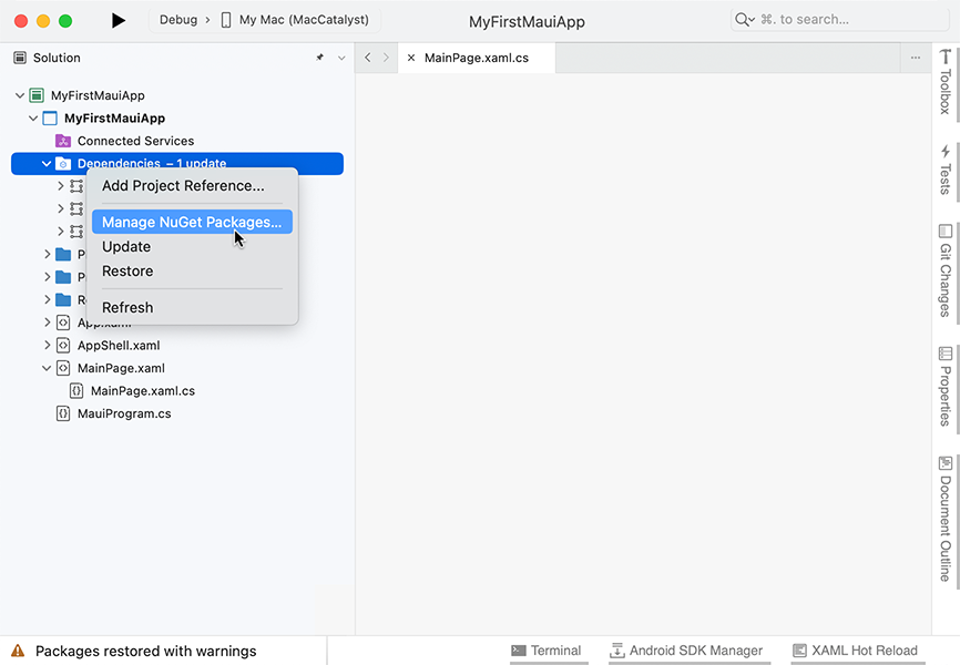 Visual Studio for Mac - Package Sources